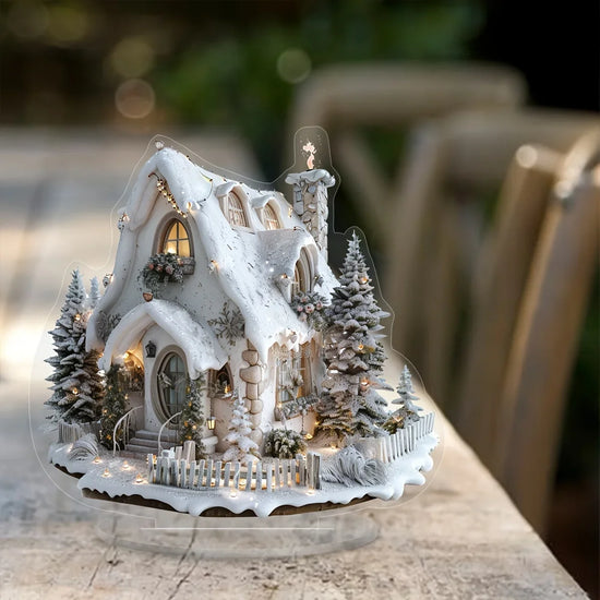 Decorazione natalizia 2D renna e slitta acrilica ‒ figura Santa Claus sleigh per albero, parete o party di Natale 2025