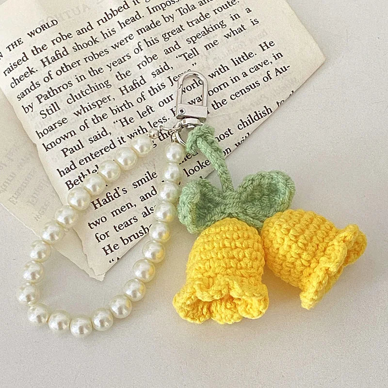Portachiavi artigianale a fiore all’uncinetto – handmade keychain crochet floral charm