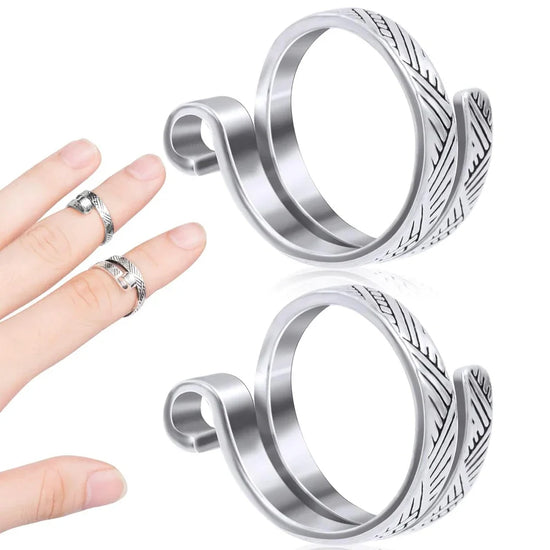 Set 2 ring guida filo regolabili per uncinetto/maglia – anello regolabile finger yarn guide / thimble per tensione costante