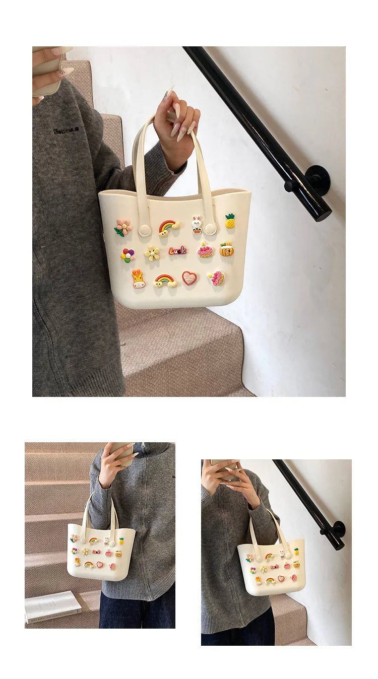 Borsa Mare Colorata Impermeabile – Cestino Estivo Donna Multicolore per Spiaggia e Piscina