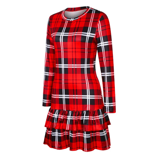 Abito rosso natalizio donna 2025 – maniche lunghe, bodycon, vita slim, stile elegante per feste invernali