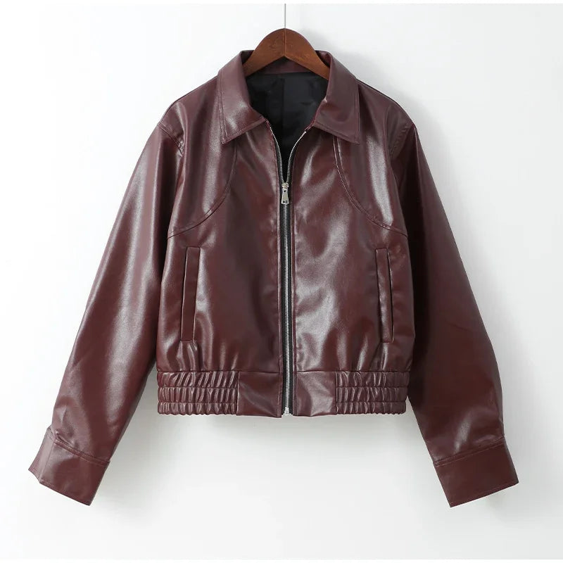 Giacca Donna Effetto Pelle Vintage con Zip - immagine 16