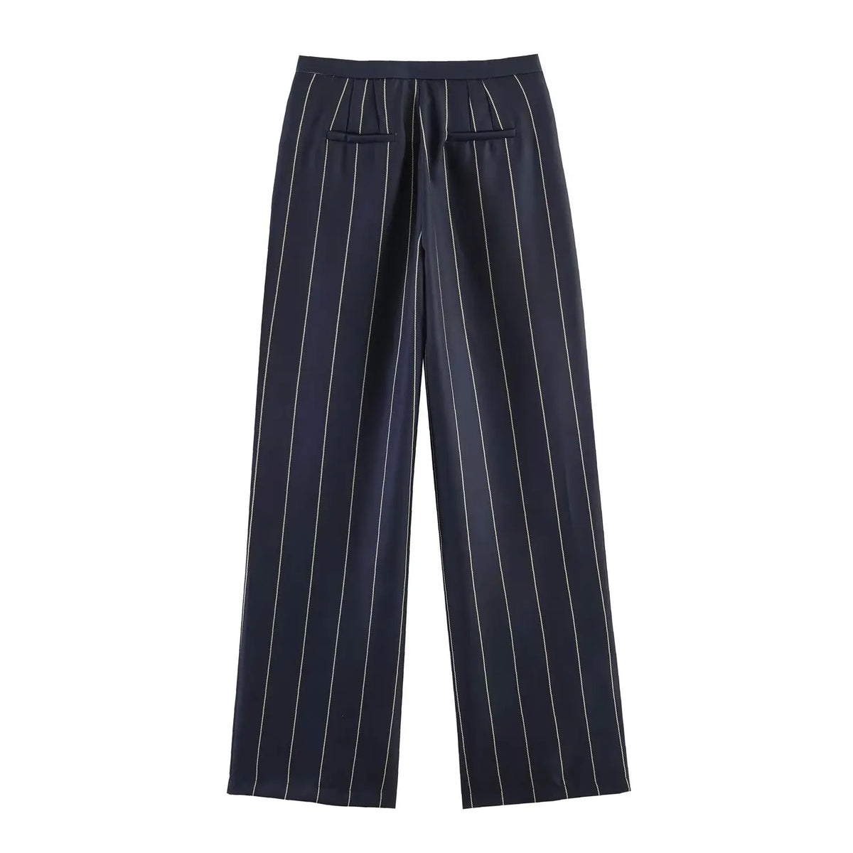 Completo donna a righe con giacca corta e pantaloni dritti