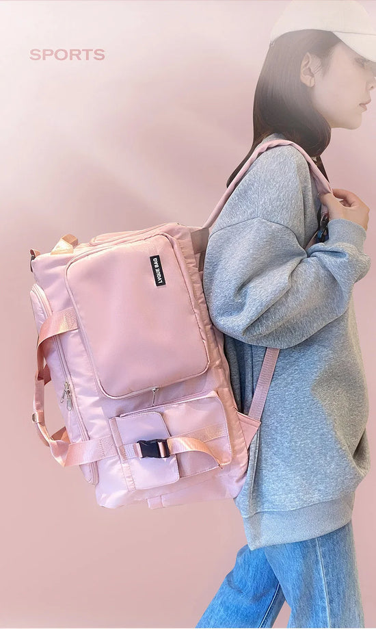 Borsa sportiva donna 2025 – duffel con doppio comparto asciutto/bagnato ideale per palestra, nuoto e viaggi