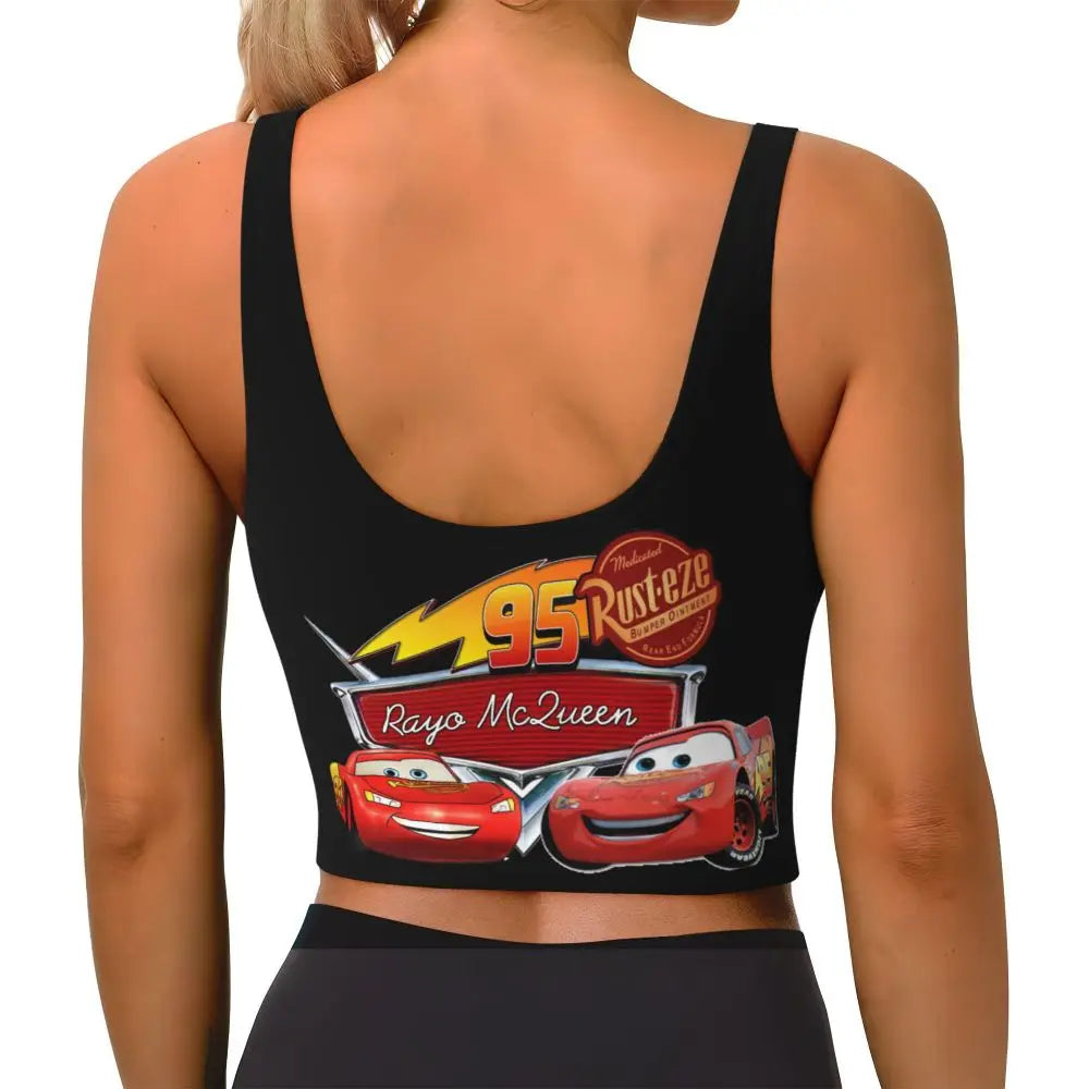 Maglia cars SaettaMcQueen Donna | Cartoon Fitness Crop Top Cars