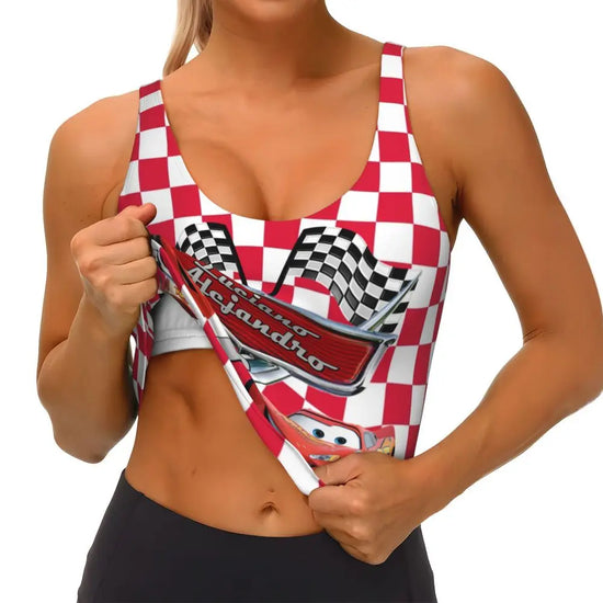 Maglia cars SaettaMcQueen Donna | Cartoon Fitness Crop Top Cars