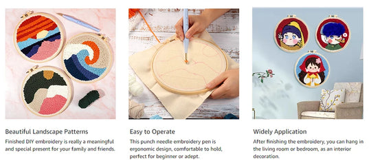 Kit Punch Needle Animali – Ricamo DIY per Principianti