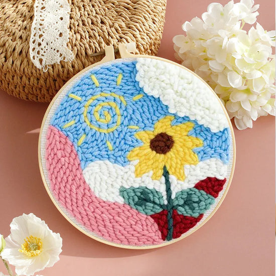 Kit Punch Needle Girasole – Ricamo DIY per Principianti