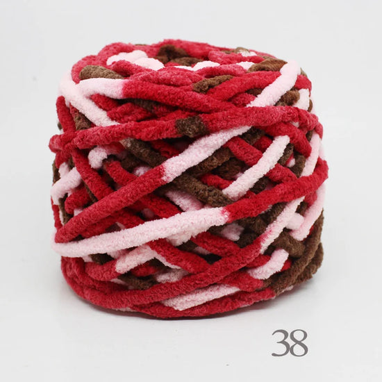 Set 4 pezzi filato chenille cotone 400 g – morbido “ice strip” per coperte, sciarpe e lavori fai-da-te