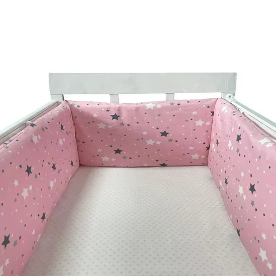 Paracolpi Lettino Imbottito 200 × 30 cm in Cotone con Fodera Removibile