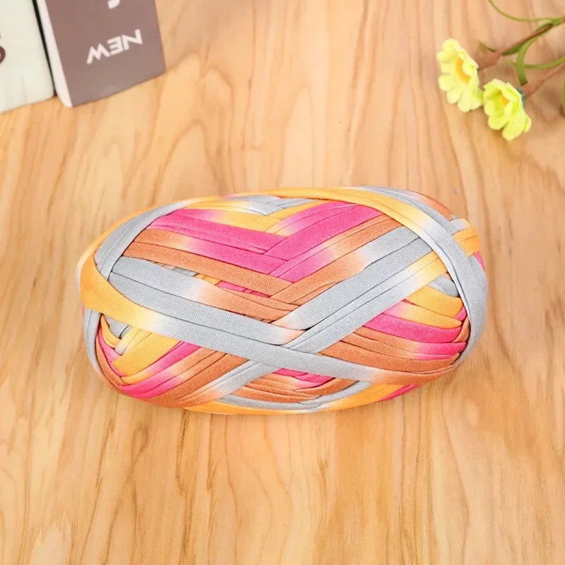 Fettuccia di Cotone Multicolor 100 g – Filo T-Shirt per Crochet, Maglia e Borse Handmade