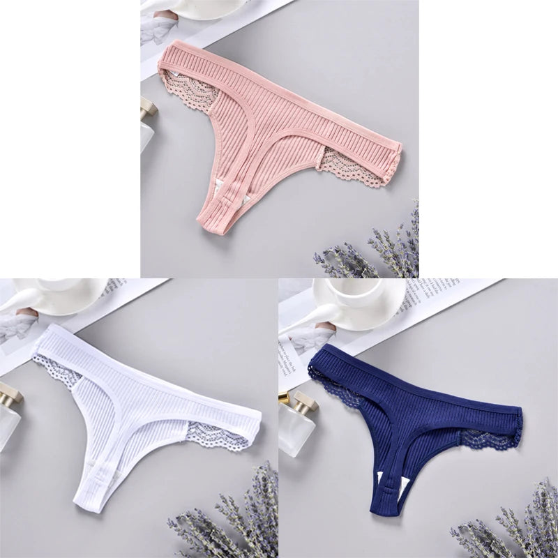 Set 3 pezzi G-string donna in cotone antibatterico – mutandine vita bassa traspiranti e asciugatura rapida, underwear comfort quotidiano