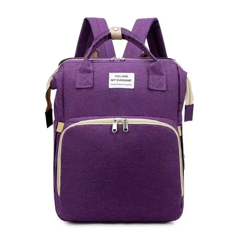 Zaino Fasciatoio Pieghevole 3 in 1 con Lettino Portatile – Borsa Mamma da Viaggio Leggera e Capiente