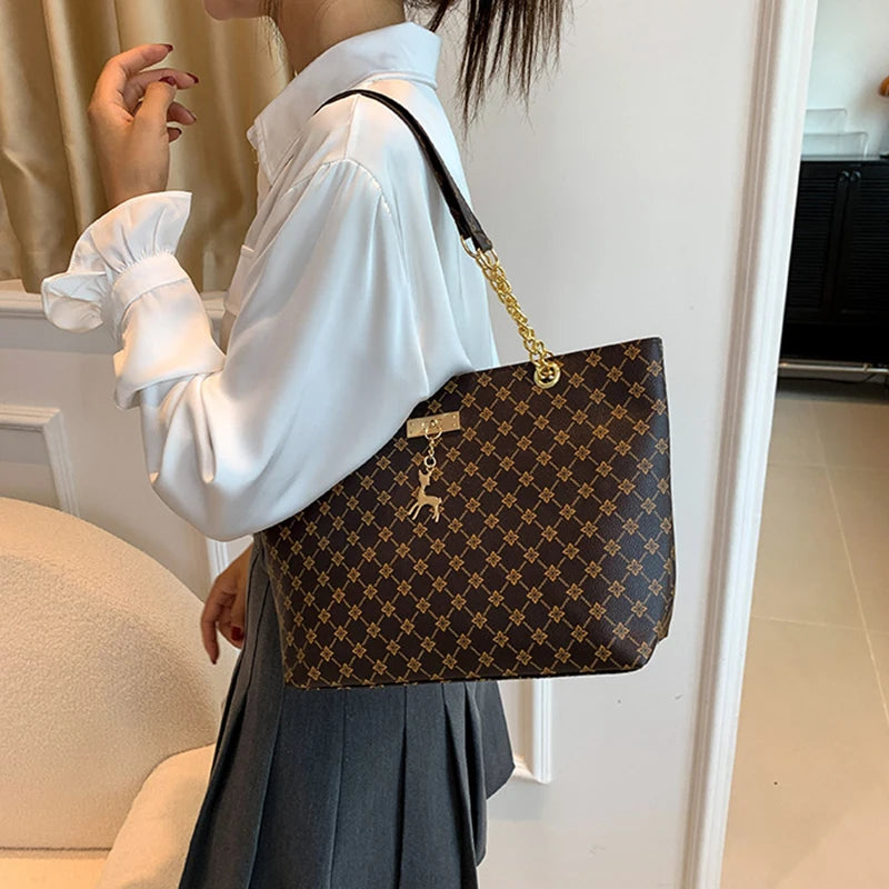 Borsa a mano in pelle morbida per presbiopia – Tote spaziosa con accessori pendenti, borsa a tracolla per donna