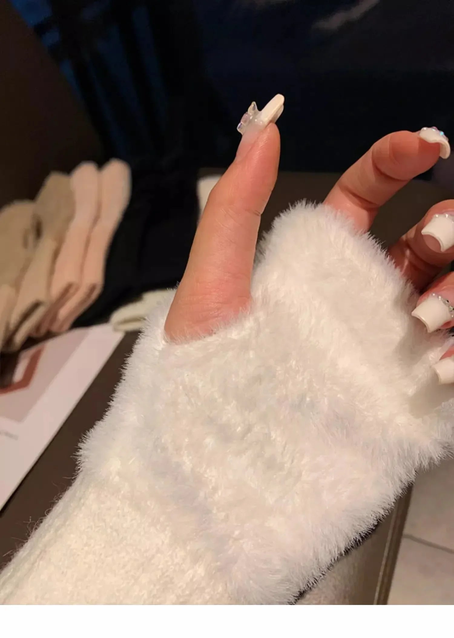 Guanti in pelliccia sintetica “mink fleece” half-finger donna – Guanti senza dita caldi e morbidi per l’inverno, perfetti per scrivere e usare lo smartphone
