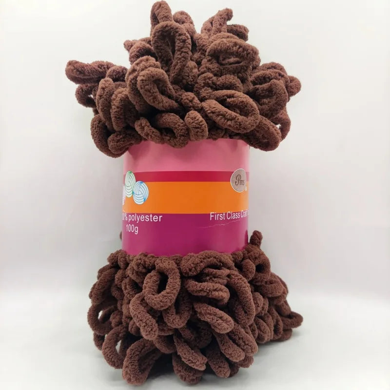 Filato ciniglia “donut braided ear” 100 g – Yarn in velluto intrecciato per maglieria, coperte, accessori fai-da-te