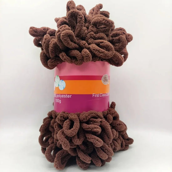 Filato ciniglia “donut braided ear” 100 g – Yarn in velluto intrecciato per maglieria, coperte, accessori fai-da-te