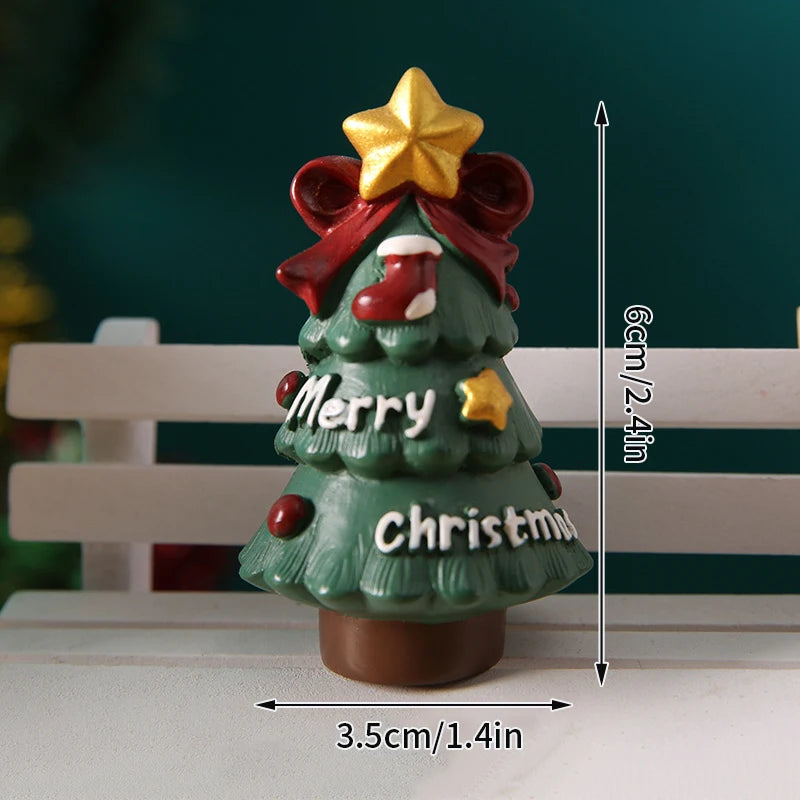 Decorazioni natalizie da scrivania 2025 ‒ set figurine Piccolo Babbo Natale + Alberello ornamentale per ufficio e casa