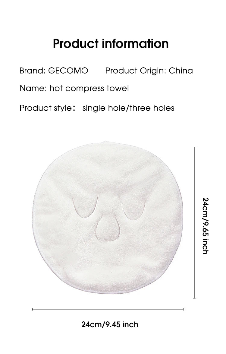 Asciugamano Viso Caldo/Freddo per Skincare – Maschera Viso con Compressa Termica e Ganci