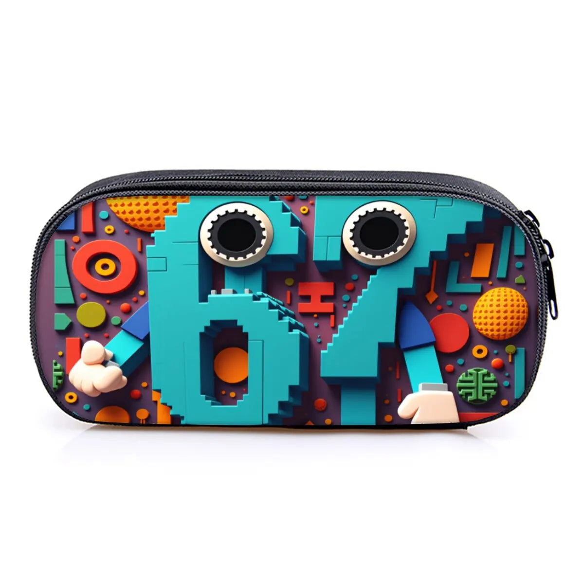 Hot Sales Colorful Number 67 Print Layered Pencil Case Quality 2D Flat Cartoon Pen Bag Best Gift for Boys/Girls School Supplies