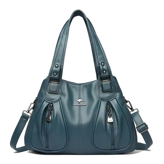 Borsa a tracolla donna con tasche e scomparti - Blu navy