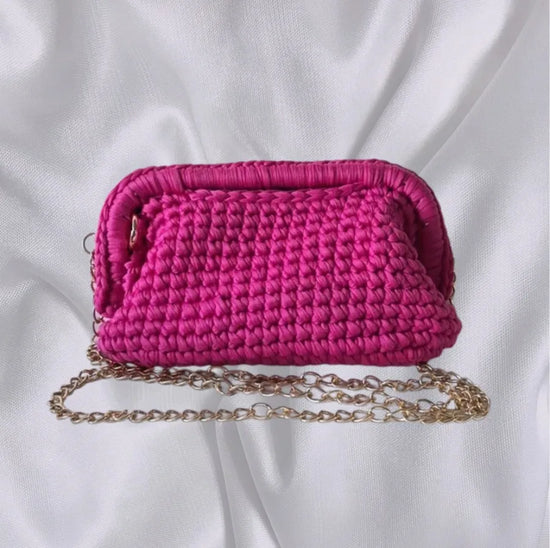 Borsa Clutch Donna Intrecciata a Spalla in Stile Crochet – Bag Elegante Fatta a Mano