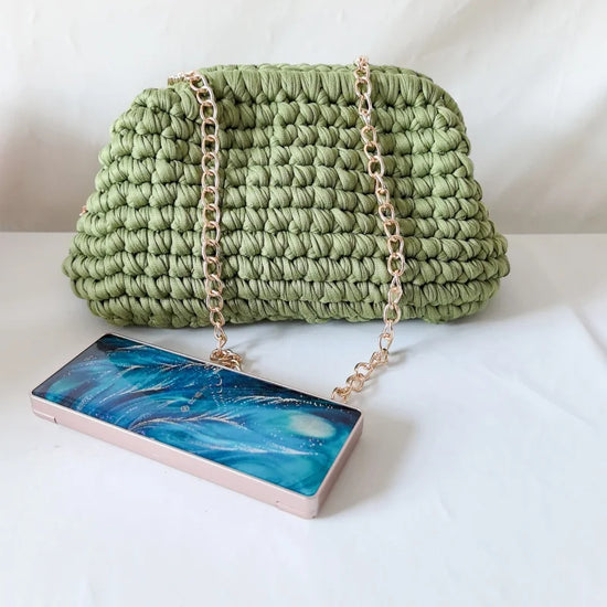 Clutch donna crochet fatta a mano – pochette artigianale intrecciata ideale per il giorno