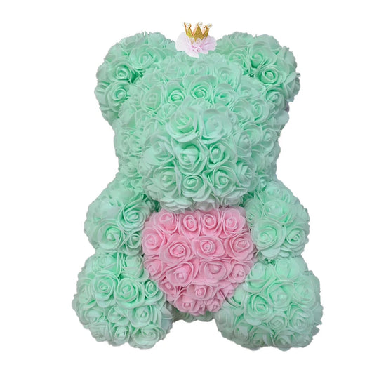 Orsetto di Rose Artificiali 40 cm Regalo Romantico per San Valentino e Anniversario