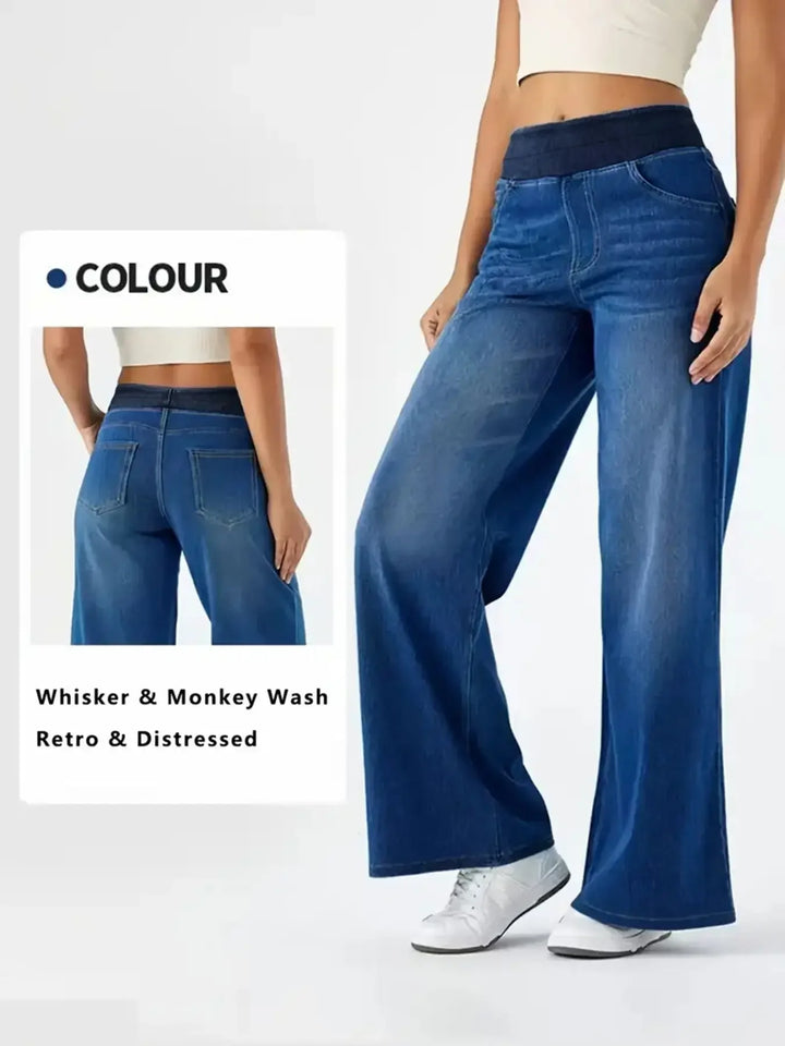 Jeans Baggy Donna Vita Alta Elasticizzata – Loose Fit