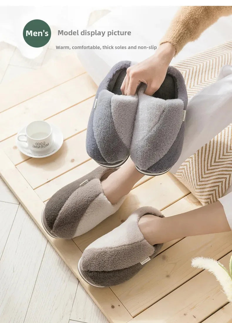 Ciabatte indoor unisex 2025 – suola alta in cotone, antiscivolo, pelose e super calde