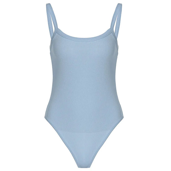 Bodysuit bianco body con senza spalline – aderente sexy da donna