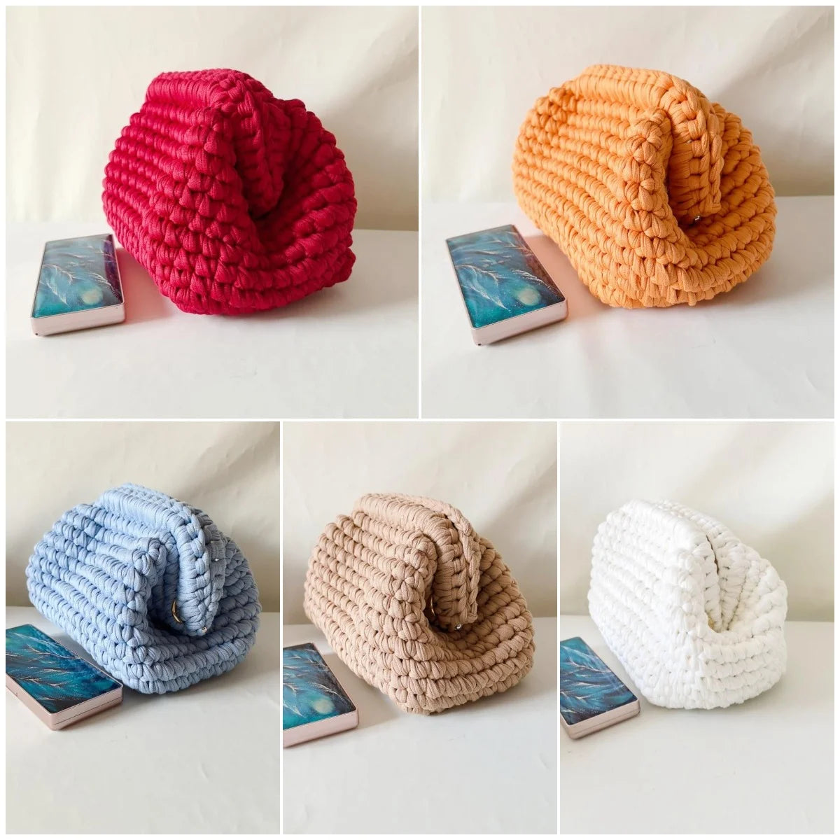 Clutch donna crochet fatta a mano – pochette artigianale intrecciata ideale per il giorno