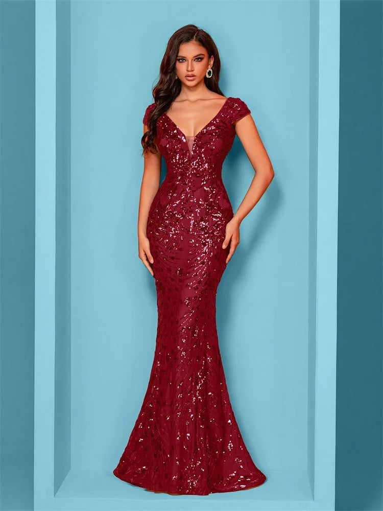 Abito Mylly Lungo Elegante – Dress Cerimonia con Paillettes per Damigelle e 18°