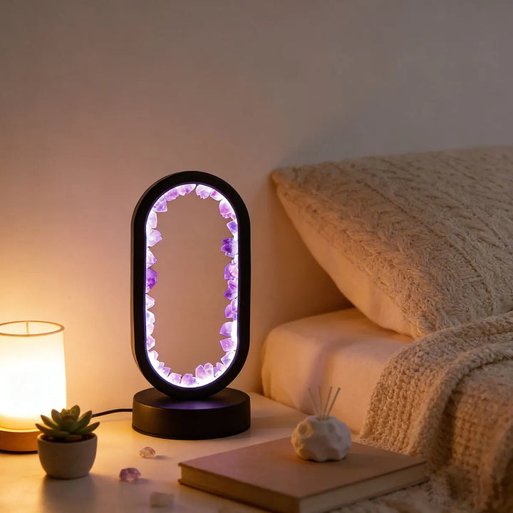 Lampada LED in Cristallo Naturale – Luce Decorativa da Comodino