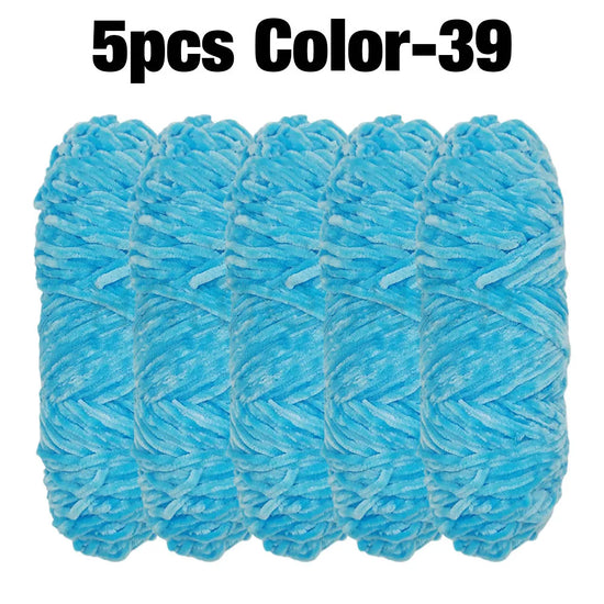 Set 5 rotoli filato ciniglia velluto 100 g – filo morbido e caldo per coperta, maglione, cuscini, DIY