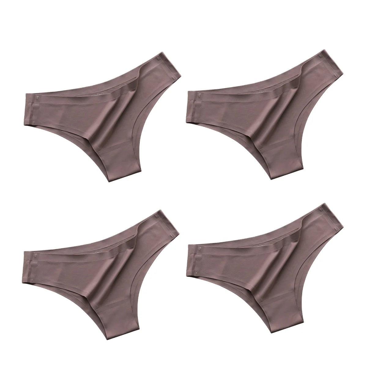 Set 4 pezzi mutandine donna seamless in ice silk – vita bassa G-string ultra sottile comfort quotidiano