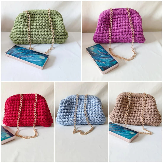 Clutch donna crochet fatta a mano – pochette artigianale intrecciata ideale per il giorno