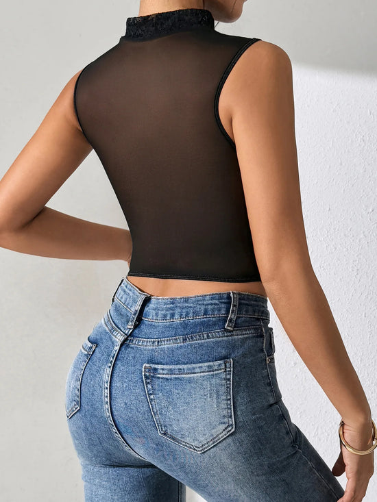 Top Corsetto in Pizzo Donna – Canotta Sexy Aderente