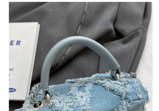 Borsa in Jeans Donna Stile Fashion – Spalla e Tracolla, Design Sfrangiato 2025