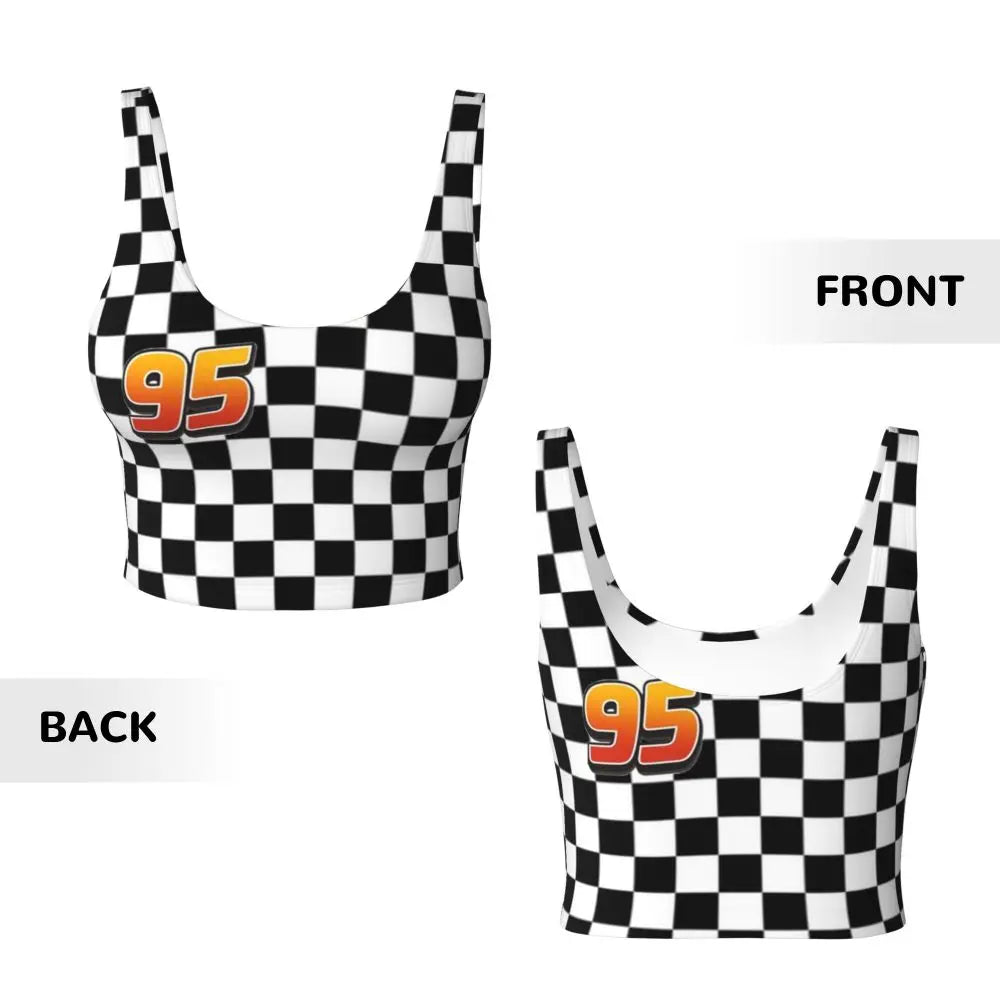 Maglia cars SaettaMcQueen Donna | Cartoon Fitness Crop Top Cars