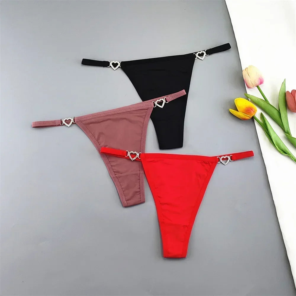 Set 3 Perizomi Sexy con Fibbia Strass – Effetto Ghiaccio, Invisibili, Ultra Comfort