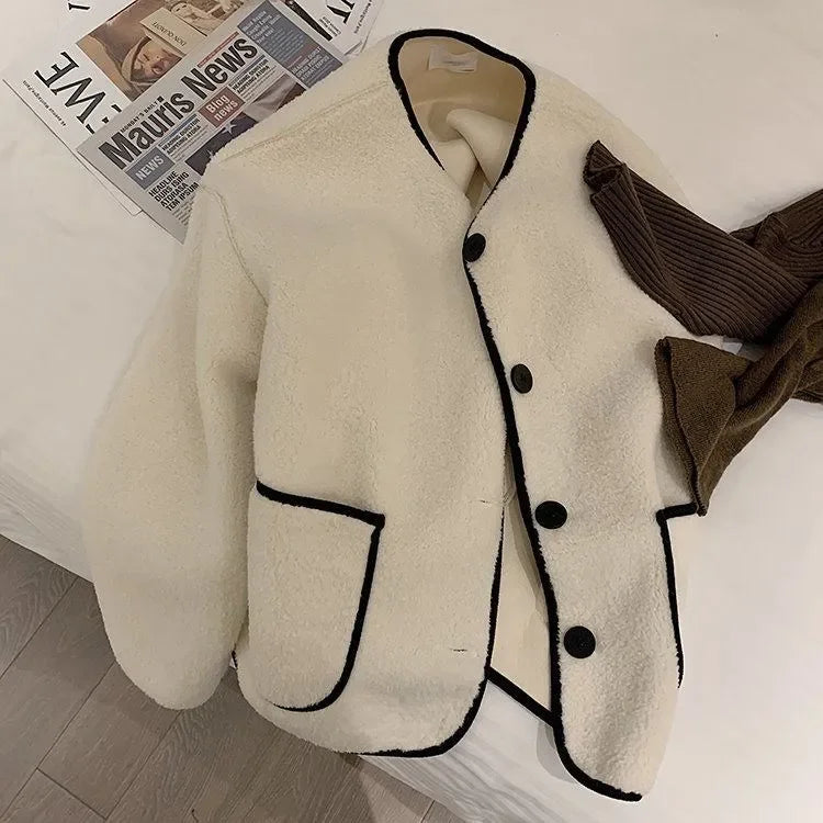 Giacca corta in pelliccia d'agnello donna – Cappotto oversize imbottito per l'inverno, taglie piccole disponibili
