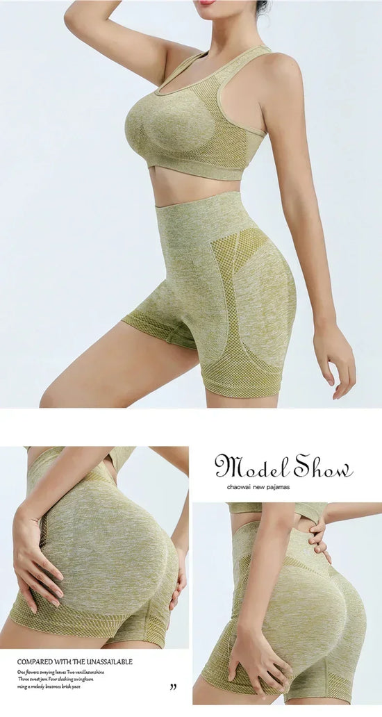 Set yoga seamless donna 2025 – top e shorts coordinati in tessuto tecnico ad alta performance