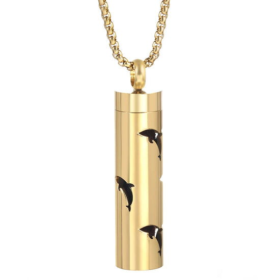 Collana dorata con diffusore per oli essenziali in acciaio inox – Gioiello aromaterapico profumato per donna