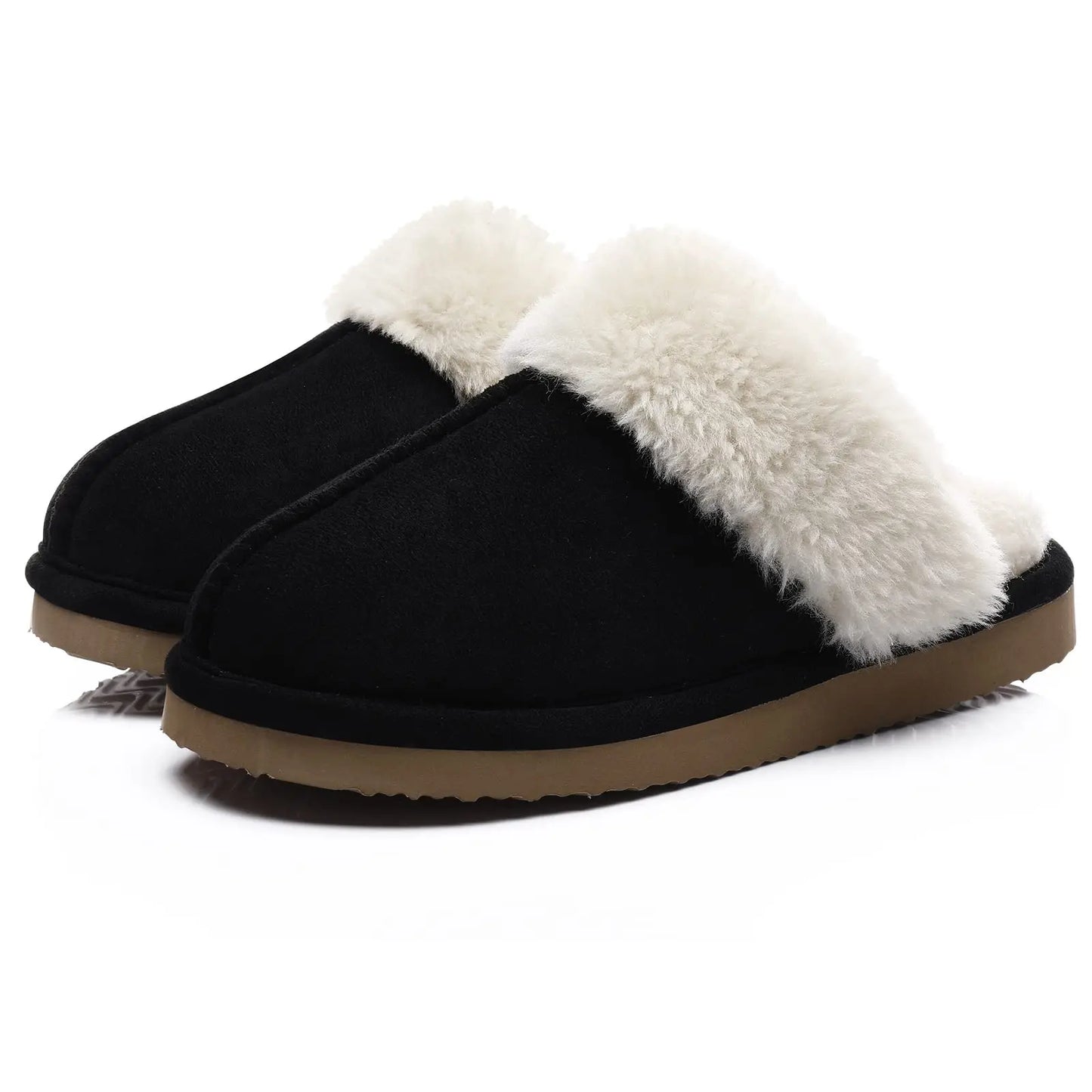 Ciabatte donna in pelliccia eco e suede – antiscivolo, indoor/outdoor, moda casa 2025