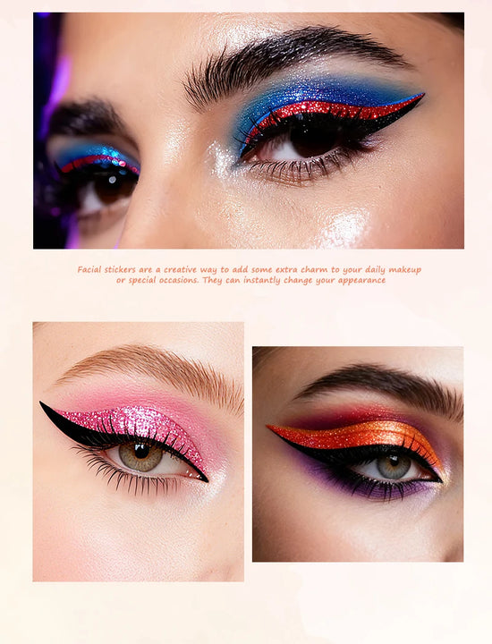 Adesivi Eyeliner Glitter Waterproof – Stickers Trucco Occhi Party