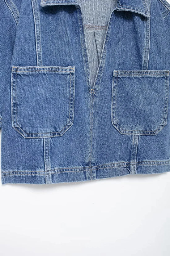 Completo Denim Donna – Set Top e Shorts Elegante Estate