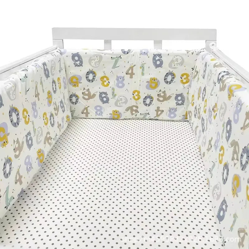 Paracolpi Lettino Imbottito 200 × 30 cm in Cotone con Fodera Removibile