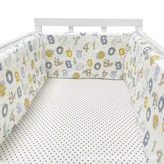 Paracolpi Lettino Imbottito 200 × 30 cm in Cotone con Fodera Removibile