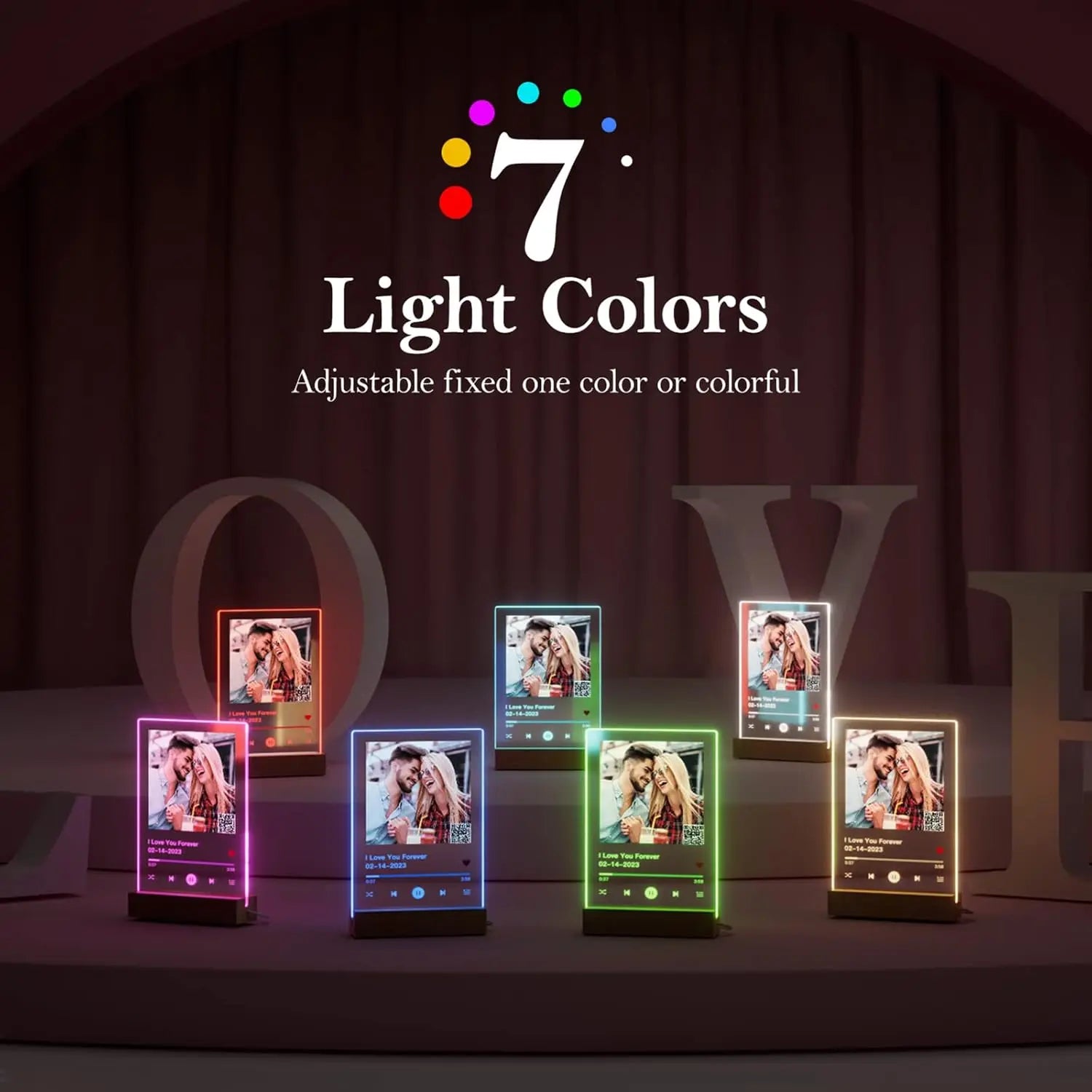 Targa Personalizzata con Musica Spotify – Lampada Acrilica Foto per Regalo Romantico